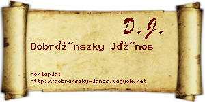 Dobránszky János névjegykártya