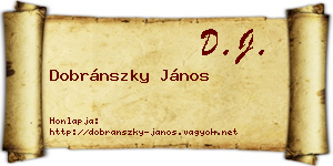 Dobránszky János névjegykártya