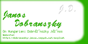 janos dobranszky business card